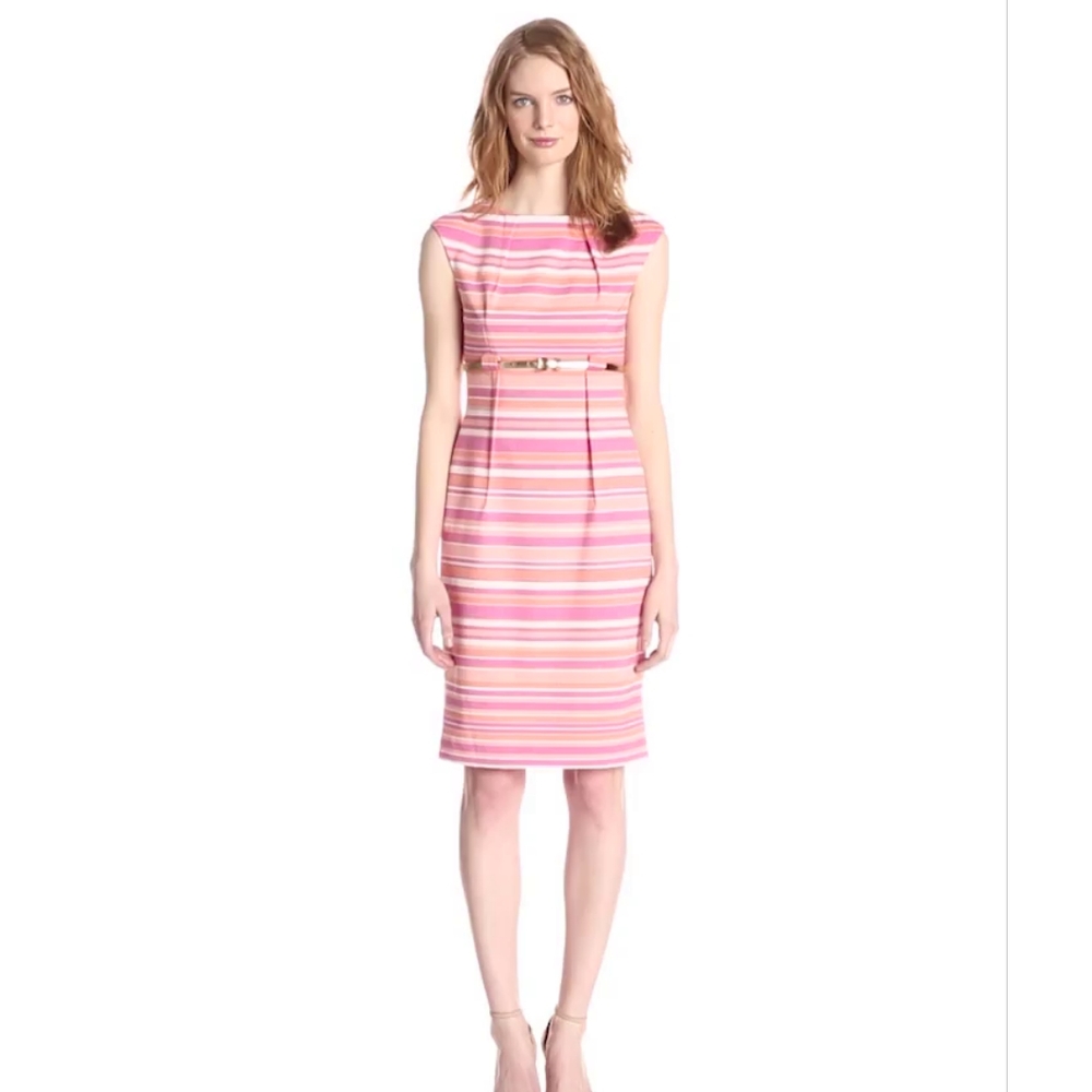 Calvin Klein sleeveless belted shift dress, size 4